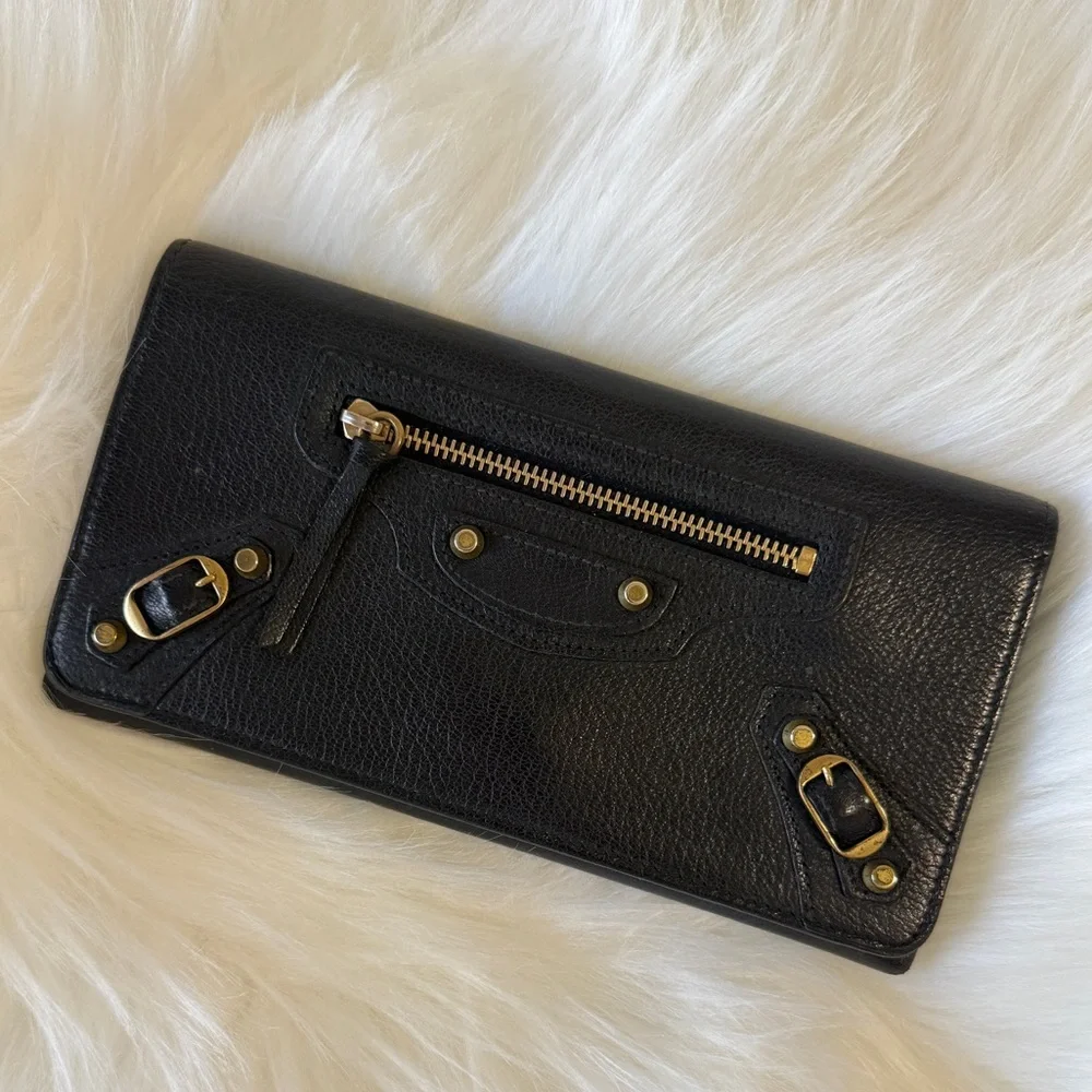 BALENCIAGA LE CITY WALLET 2013 BLACK LEATHER FOR CITY BAG AUTHENTIC - Picture 1 of 4
